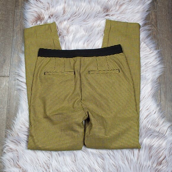 Zara Yellow Houndstooth Pants Size XS - Picture 2 of 5